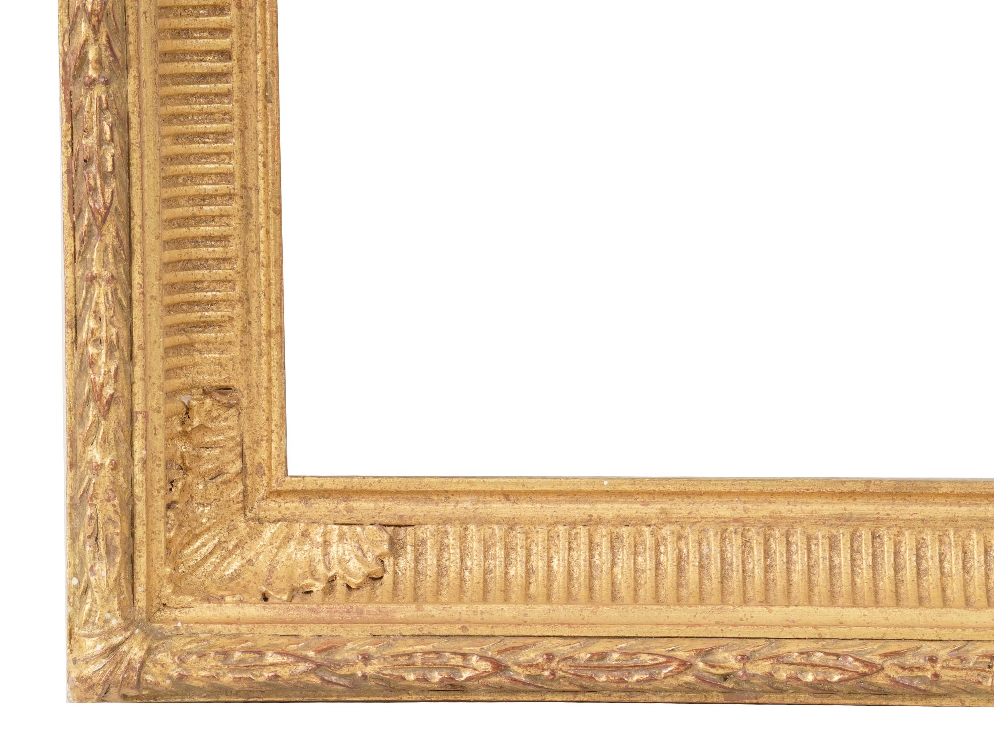 TWO VINTAGE CARVED GILT WOOD RECTANGULAR FRAMES PIC-6